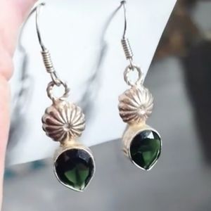 Russian Green Chrome Diopside Earrings